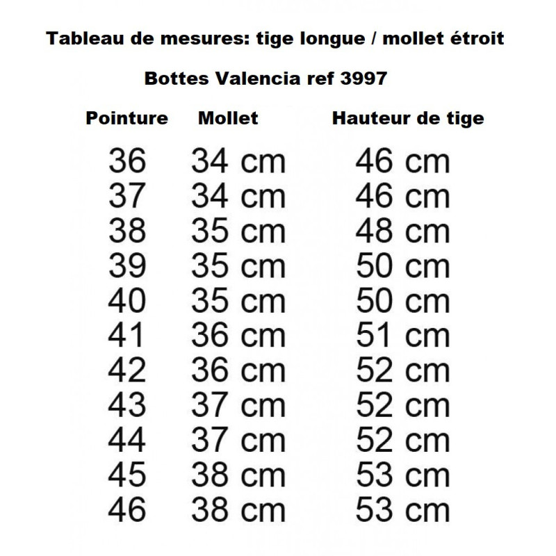 Bottes -Valencia-, courte/largeur standard