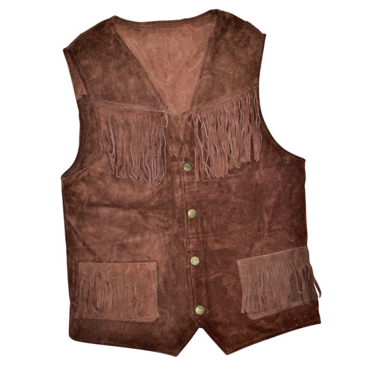 GILET EN DAIM À FRANGES